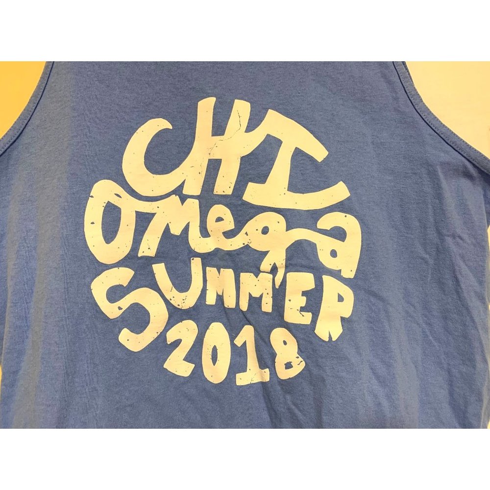 Chi Omega Summer 2018 Tank Top T-Shirt - Florida State - Size L - Blue - Picture 2 of 6